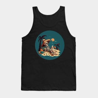 Skeleton chilling at the beach Tank Top